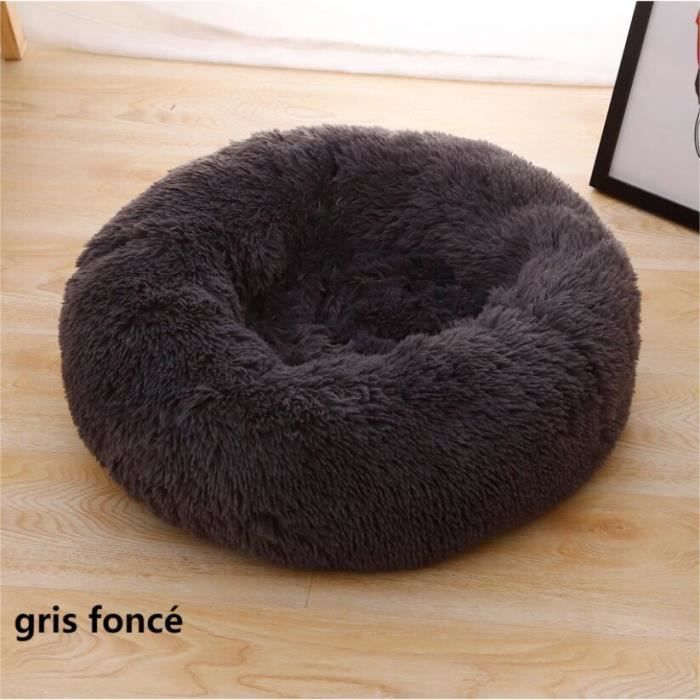 Panier Pour Chien Et Chat YWEI - Lit Doux Et Confortable En Peluche - Anti-dérapant Et étanche - 60x20 Cm Gris Foncé