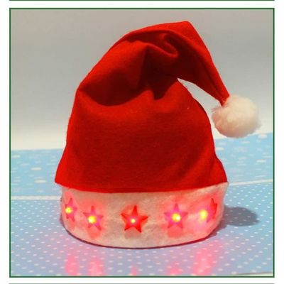 Lot de 2 chapeaux de Père Noël à LED pour adultes et enfants avec 20 lumières clignotantes LED