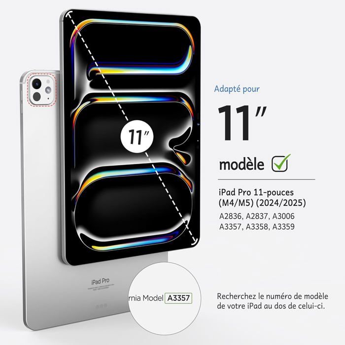 Coque Clavier Pour IPad Pro 11 Pouces M4 (2024) – Ultra-légère – Bluetooth – Grise