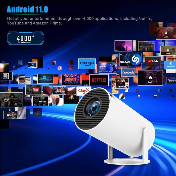 Mini Projecteur 4K Android TV 11 - WiFi 6, Bluetooth 5.2, HD 720P, Portable, Correction Auto (Vision 3Pro) - 9