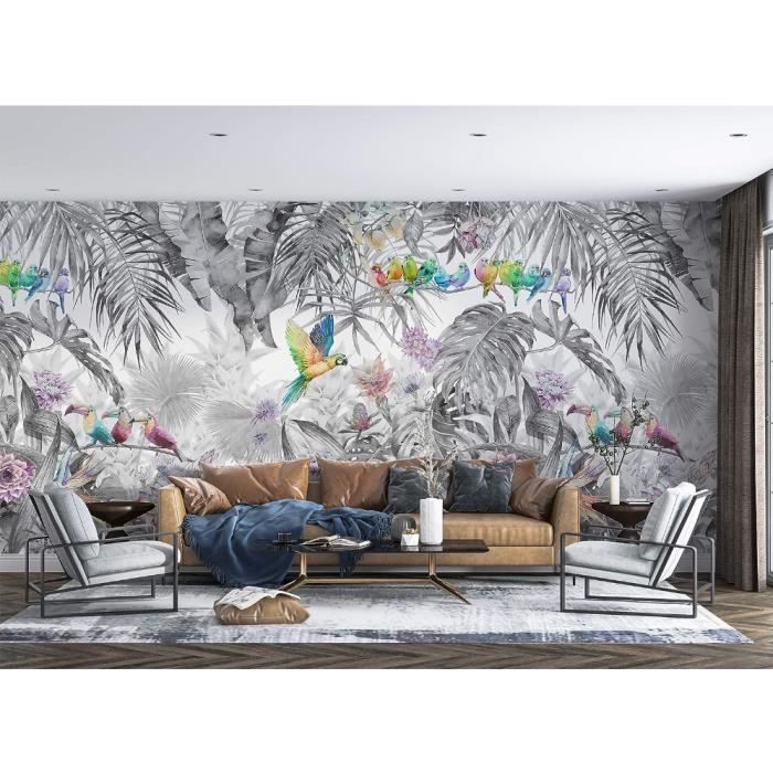 Papier Peint Panoramique Jungle Soie, 355 x 250 cm, Poster Geant Mural ...