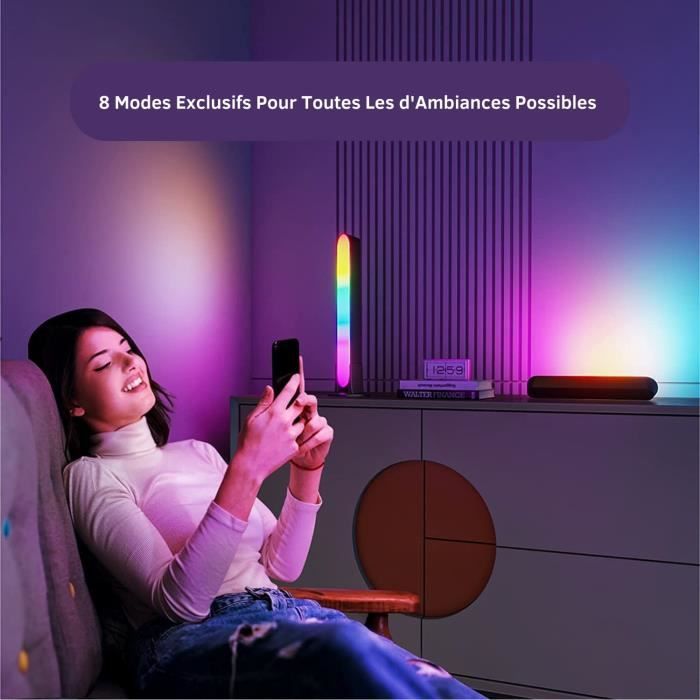 2pcs Smart Lampe LED, YANSION RGB Smart Lampe Bureau avec 21 Effets  d'éclairage et 8 modes de musique, gaming deco lampe, LED play - Cdiscount  Maison