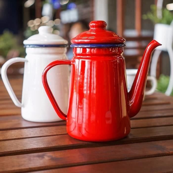 Cafetière Rouge émaillée Vintage Tôleémaillée