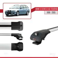 Barres De Toit ACE-3 Pour BMW Série 3 (E90) 2006-2011 - 2 Barres Aluminium Gris - Pour Véhicules SANS Barres D'origine - Charge Max 75 Kg - 7