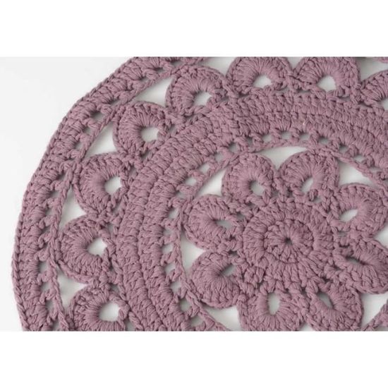 Tapis Rond Chambre Enfant Crochet Vieux Rose Maya Achat Vente