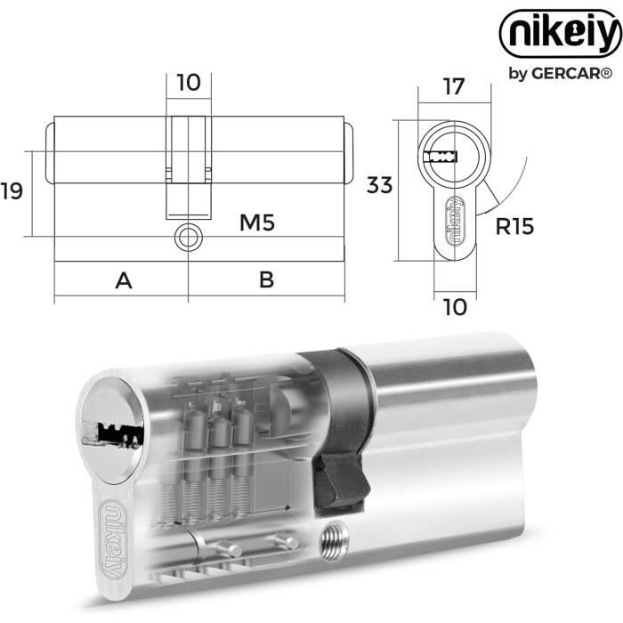 Cylindre De Serrure STARK Pour Mercedes Classe E (W124) Et 190 (W201) - Numéros OE : 1264600104, 2014600104, Etc.