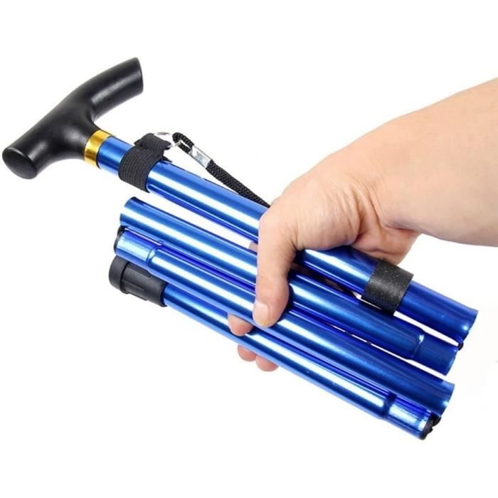 Canne de marche pliante en aluminium avec lumière LED Bâton de marche pliable po