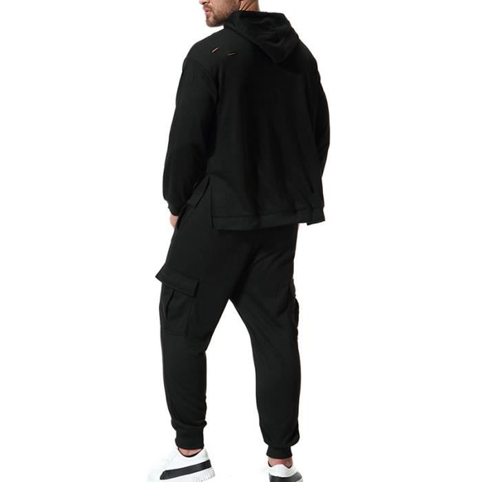 Survêtement Homme Oversize - Sweat à Capuche + Jogging, Style Années 80, Pour Sport, Fitness Et Look Décontracté