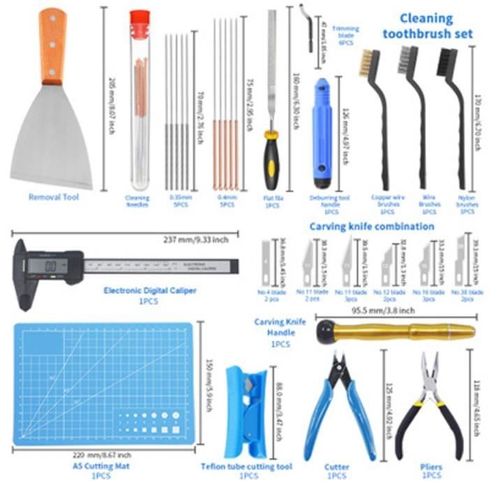 Kit d'outils d'ébavurage pour imprimante 3D, couteau de gravure, outil  automobile, accessoires de bricolage, modèle 3D, coupe-fichier, grattoir,  outils de retrait de matériel - AliExpress