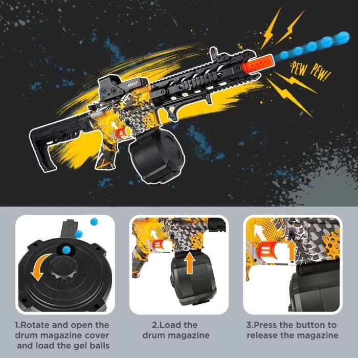 Pistolet électrique à billes de gel pour activités de plein air - VGEBY -  Noir - Compact et portable - Cdiscount Jeux - Jouets