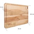 Planche à découper | Planche a decouper bois | Planche de bois | Planche en bois apero | 42x24,5x1,5cm | Bois de hêtre naturel-3