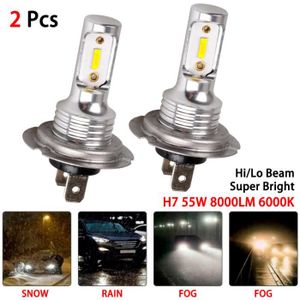 Lot De 2 Ampoules H7 55W 12V - Éclairage Phare Avant - Neuves Sans Emballage Scellé