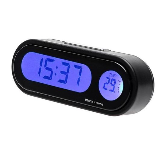 2 en 1 int/érieur de v/éhicule de voiture Mini montre /électronique LED horloge num/érique thermom/ètre voltm/ètre Horloge de thermom/ètre de voiture