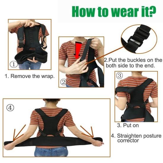 Isermeo Correcteur de Posture Dos avec Ceinture lombaire et