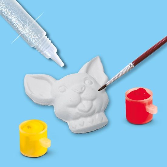 SES CREATIVE - Moulage en plâtre chiens et chats - Jaune, vert et rose - Enfant - Plus de 5 ans - Jeux - Jouets