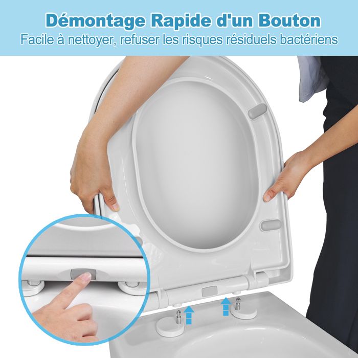 Lunette De Abattant Toilette Universel Abattant WC Universel