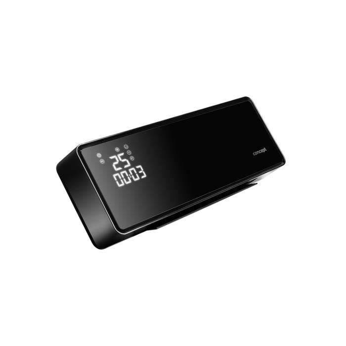 Radiateur céramique 1500w noir/argent thermostat.reg 2potenc.vent/heat Radiateur céramique 1500w noir/argent thermostat.reg 2potenc.vent/heat