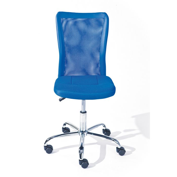 Chaise Bureau Enfant Bonnie - Pivotante - Dossier Maille - Réglable Hauteur - Noir/Chrome