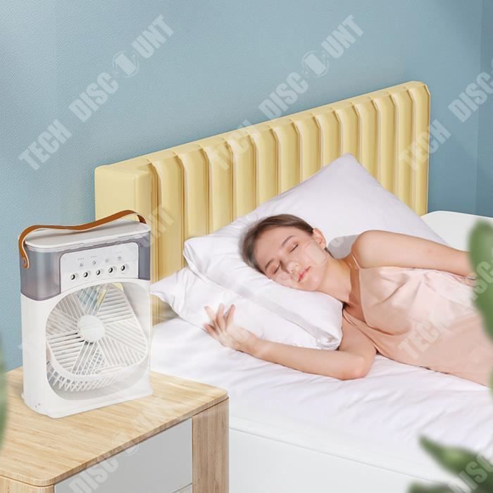 Ventilateur à batterie 5000 mAh, écran LED, vitesses 1 à 199 et tête