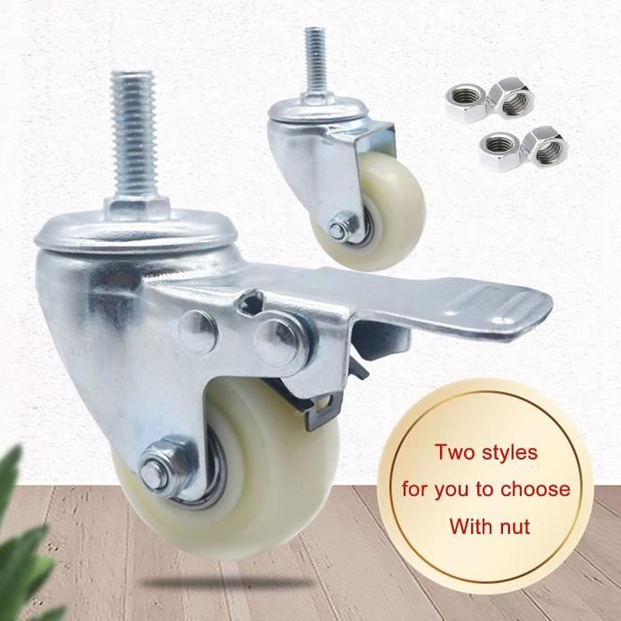 8 Roulettes Pivotantes Freinées SL 80 Mm – Bleues, Charge 140 Kg/roue, Acier/élastique