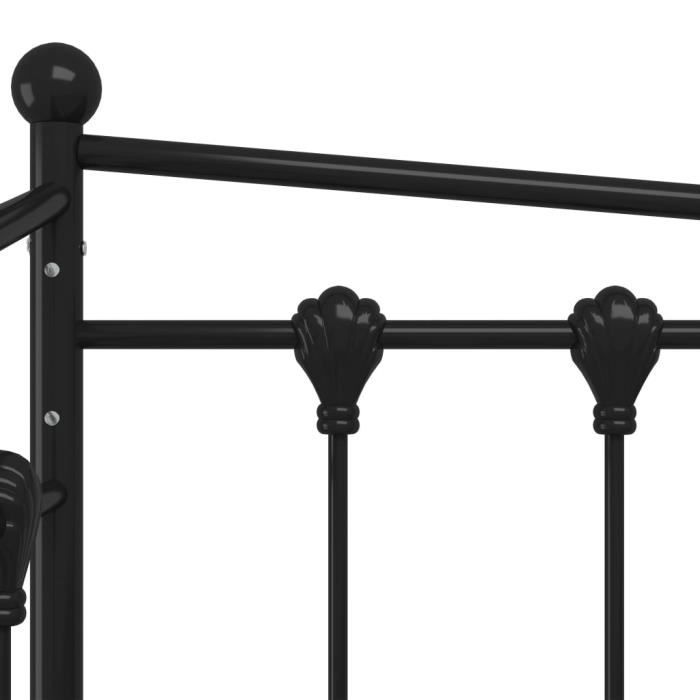 Cadre de canapé-lit sans matelas noir métal 90x200 cm - Canapé