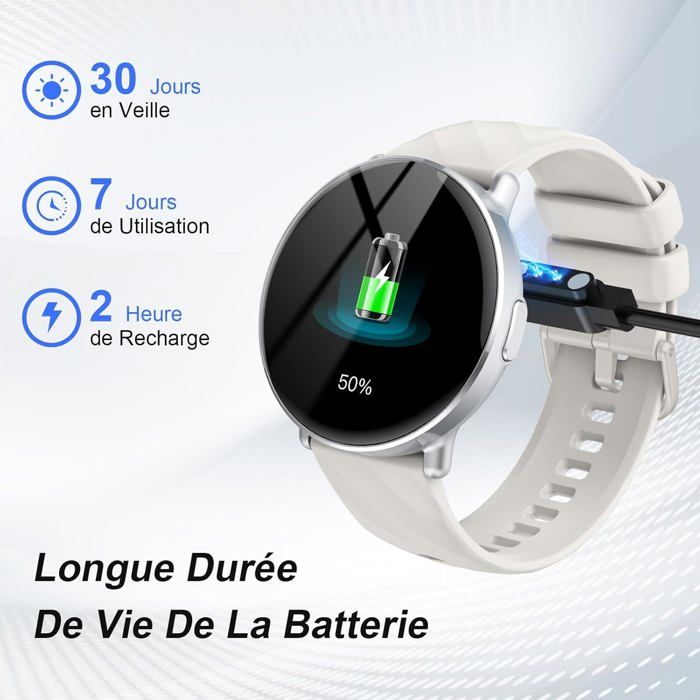 Montre connectée ronde avec appels Bluetooth - Test et Avis
