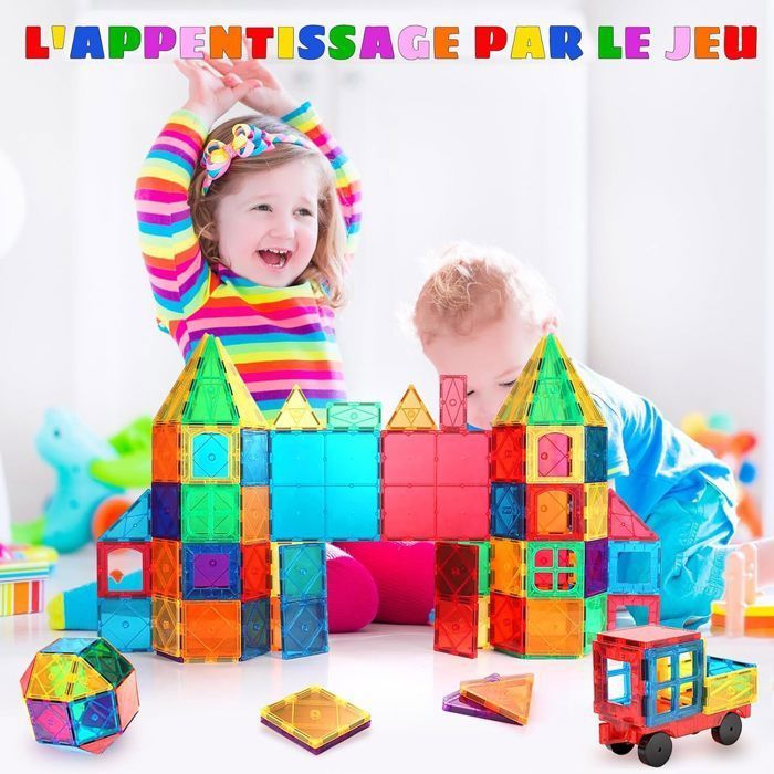 Blocs de Construction Magnétiques - OTBACT - 60 Pièces - Jouet Éducatif ...