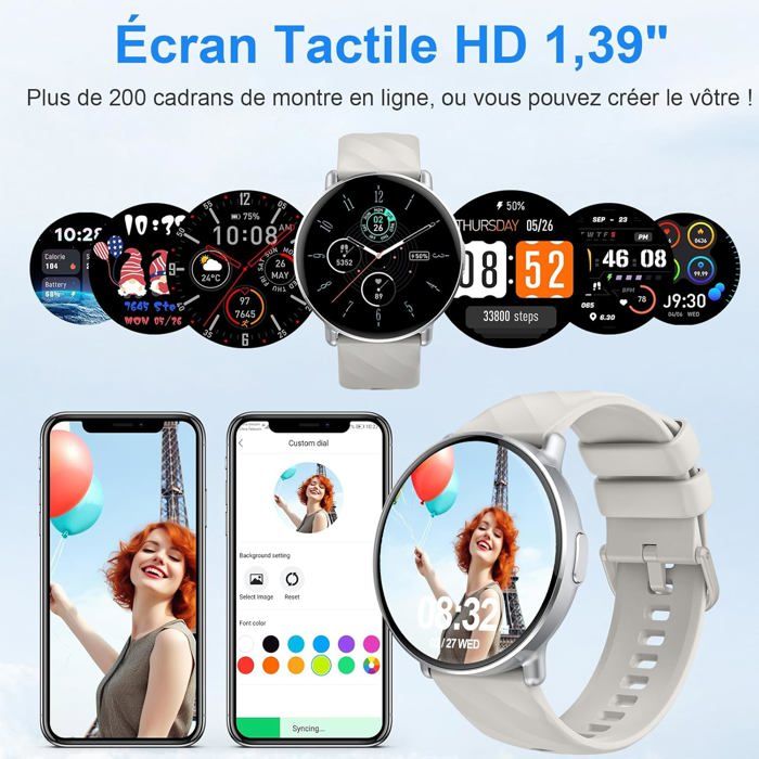 Montre Connectée Femme avec Fonction d'Appel, Montre Intelligente