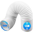 Tuyau Échappement Climatiseur Portable Ø150mm / 1,5m, Kit Tuyau Climatiseur Mobile Flexible, 1,5M Φ15cm TUYAU