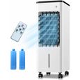 Climatiseur Mobile, Rafraîchisseur d'Air Silencieux 3 en 1, 3 Vitesses, 3 Modes, Réservoir 6L, Minuterie 7.5 h, avec Télécommande