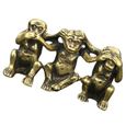 1pc laiton trois singes ornement rétro singe modèles de Statue de la maison de statue - statuette objet de decoration - bibelot-0