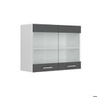 Meuble de cuisine haut vitré R-Line, 80 cm, Anthracite Haute brillance, Vicco