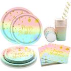 Vaisselle Jetable - KYAMRC - Noir et or - 25 invités - Papier