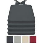 BEAUTISSU HOME STYLE Beautissu Lot de 4 Galettes de chaise Pia - 45x40x5cm Gris graphite - Coussin déhoussable, confortable - Coussin chaise exterieur