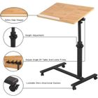 Table de Lit Roulante - ERROLVES - Réglable en Hauteur - Inclinable - Noir - MDF et Métal