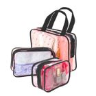 SAVFY 3pcs Trousse de Toilette Sac Rangement Transparent Organisateur PVC Vanity-case Pochette- noir