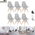 Willonin® Ensemble de 6 Chaise de salle à manger, Pieds en bois massif et siège PP Gris, 46 x 41 x 82 cm