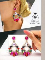 Boucles d'oreilles femme pendante créole magnifique couleur profonde DORIAN CREATION®