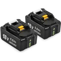 LiBatter 2pcs Batterie de remplacement BL1850B 18V 5.0Ah compatible avec BL1850B BL1830B BL1840 BL1840B BL1850