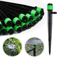 100 pièces Goutteur d'irrigation, 360 degrés Adjustable Micro Sprinkler pour 1/4 (4-6mm) Tube d'irrigation, pour l'irrigation(Vert)