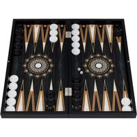 HBS GAMES Midnight Pearl Design Backgammon Stratégie Jeu de société Jeu de dés 48 cm en bois avec pions acryliques amis et adulte