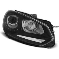 Paire de feux phares VW Golf 6 08-12 Daylight led DRL noir