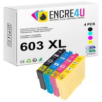 Cartouches d'encre compatibles 603 XL ENCRE4U pour Epson - Lot de 4 (Noir, Cyan, Magenta, Jaune)