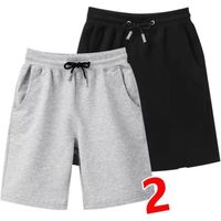 Lot de 2 Short Homme Marque Luxe Beach Bermuda Hommes Pantacourt homme Sport Shorts homme Vêtement Masculin CZ™ - gris + noir