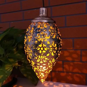 LAMPION Lanterne Solaire Extérieure - - Olive Forme - Étanche et Durable - Énergie Solaire