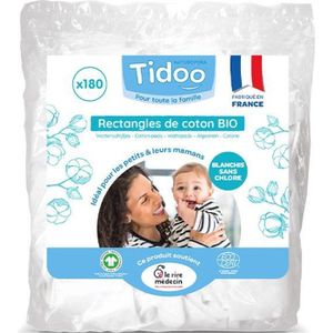 COTON BÉBÉ Tidoo Family Pads Rectangle de Coton Bio 180 unités