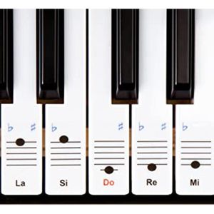 Amovible Piano Clavier Note Étiquettes Réutilisable Silicone 88 Touches  Guide Notes Piano Autocollants Couleur Noir Blanc