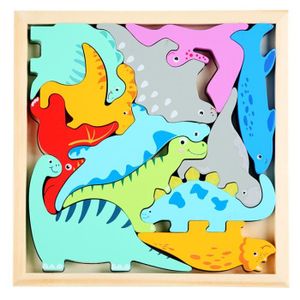 PUZZLE Jouet en bois de puzzle Dinosaure Montessori pour 