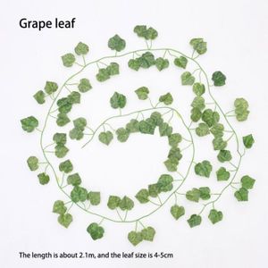 FLEUR ARTIFICIELLE Décoration florale,230cm vert artificiel suspendus lierre feuille guirlande plantes vigne bricolage pour la - Type Grape leaf