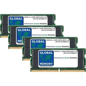 MÉMOIRE RAM 128Go (4 x 32Go) DDR5 4800MHz PC5-38400 262-BROCHE